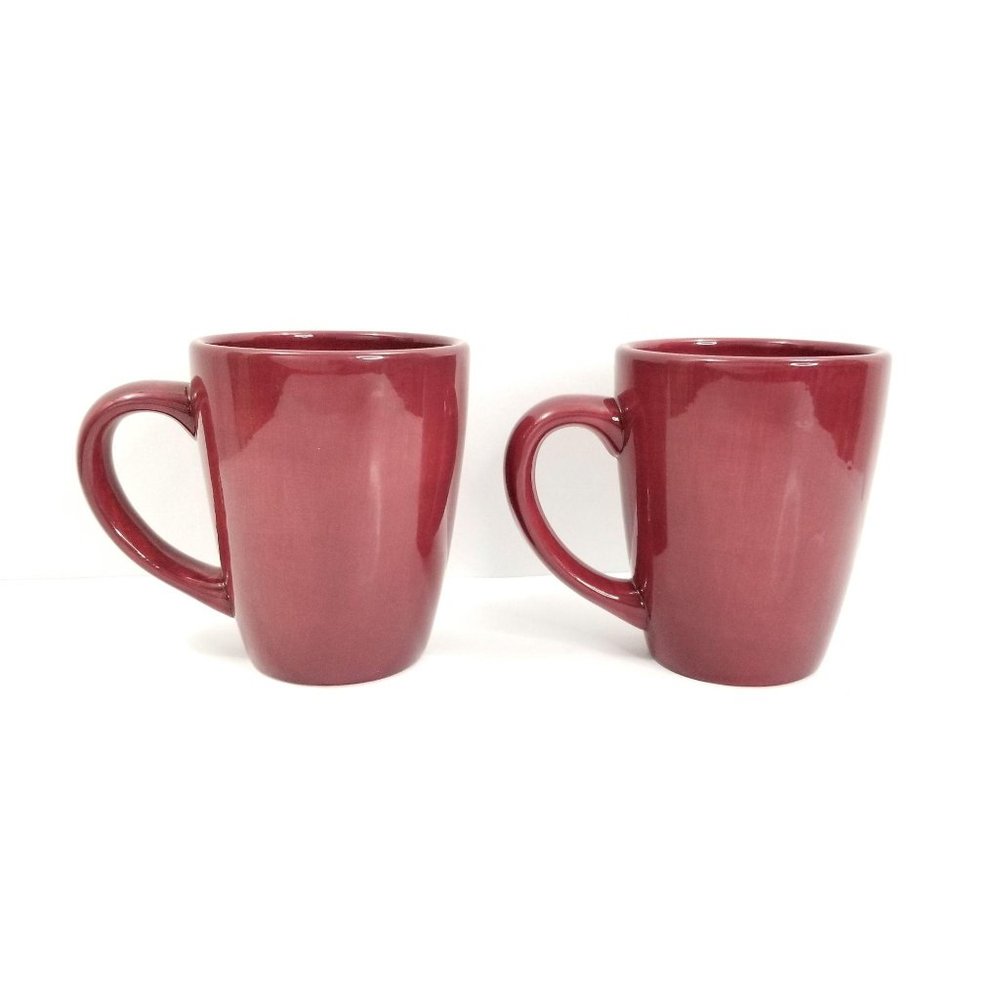 Ciao Burgundy 2 Coffee Mugs by Artimino Red Cups - Picture 3 of 9